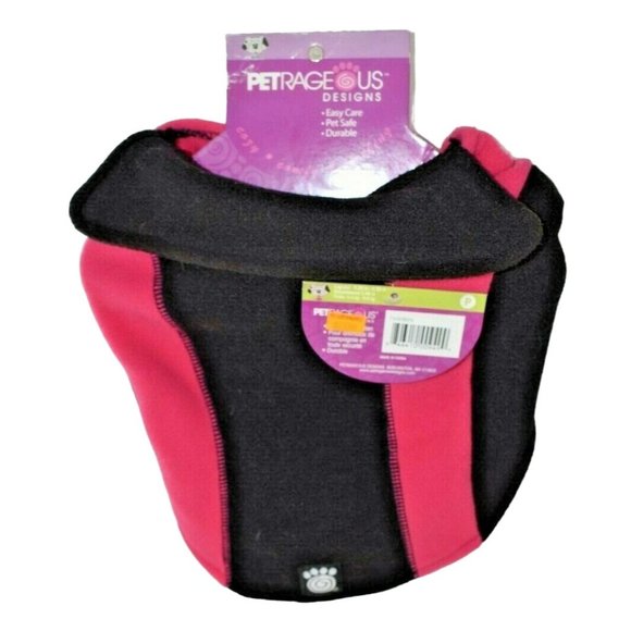 PetRageous Designs Dog Medium Pink and Black Wrap Pet Jacket - Picture 1 of 3